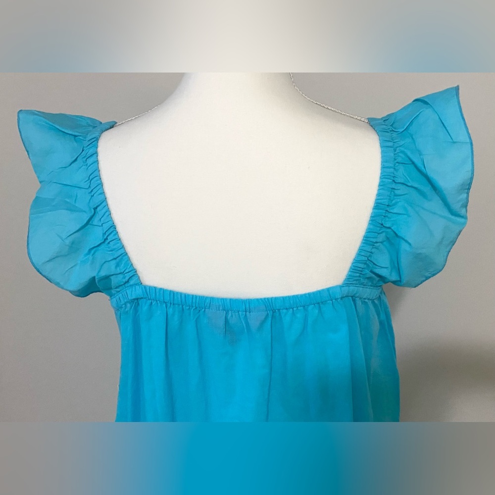 Simply Southern Womens L Solid Blue Midi Dress Boho Summer Fairy Cottagecore - Picture 7 of 14